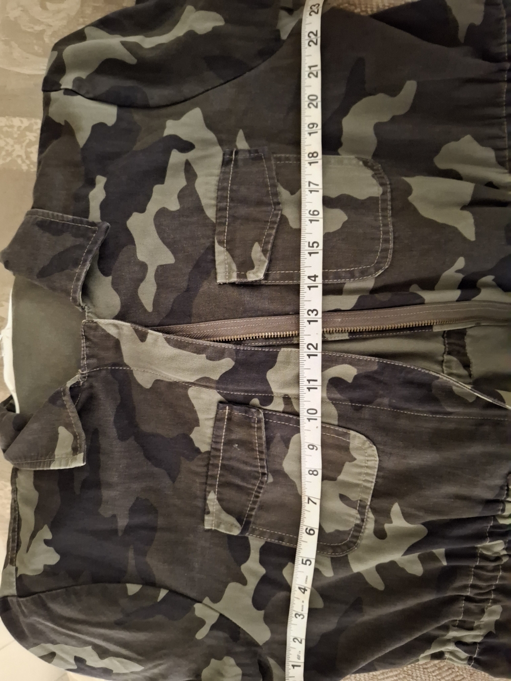 JustFab Olive & Dark Green Camo Utility Jacket - Picture 5 of 6
